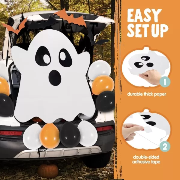 JOYIN Halloween Trunk Or Treat Car Decorations Kit for SUV Outdoor 2  Haunted House Trunk Archway Car Garage Lawn Balloons