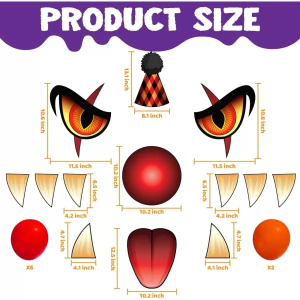 JOYIN Halloween Trunk Or Treat Decorations Kit With Creepy Clown Design Car Archway Garage Door Decoration Haunted House Car Stickers With a Set Of Clown PVC Paper Balloons For Vehicle Decorations