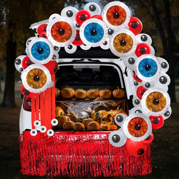 JOYIN Halloween Trunk or Treat Car Decorations Kit for SUV Eyeball Balloon Halloween Decorations Outdoor Decor Rubber Balloons Archway Garage Haunted House Entryway Party Supplies Scary