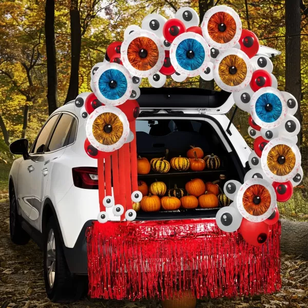 JOYIN Halloween Trunk or Treat Car Decorations Kit for SUV Eyeball Balloon Halloween Decorations Outdoor Decor Rubber Balloons Archway Garage Haunted House Entryway Party Supplies Scary
