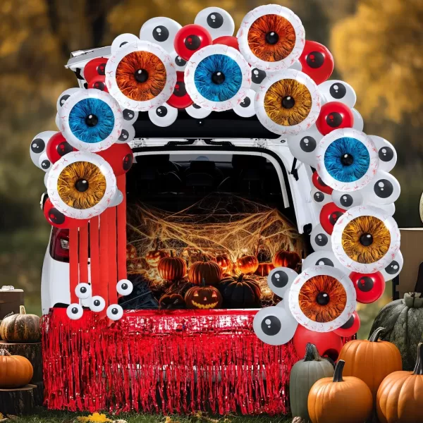 JOYIN Halloween Trunk or Treat Car Decorations Kit for SUV Eyeball Balloon Halloween Decorations Outdoor Decor Rubber Balloons Archway Garage Haunted House Entryway Party Supplies Scary