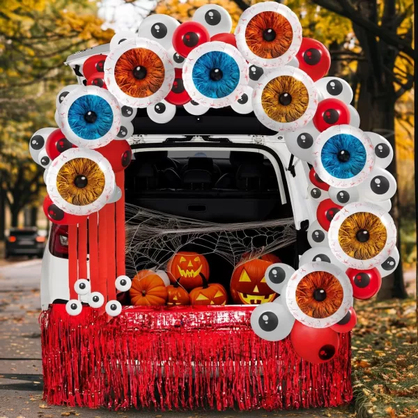 JOYIN Halloween Trunk or Treat Car Decorations Kit for SUV Eyeball Balloon Halloween Decorations Outdoor Decor Rubber Balloons Archway Garage Haunted House Entryway Party Supplies Scary