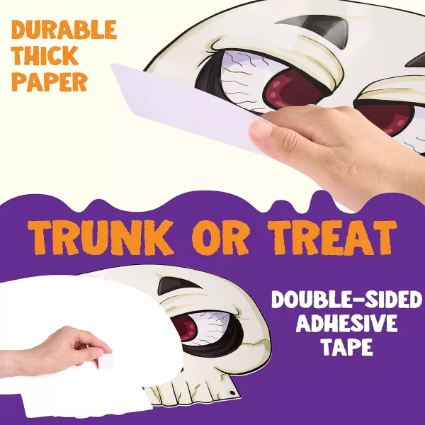 JOYIN Halloween Trunk or Treat Car Decorations Kit with Skeleton Design Car Archway Garage Decoration a Set of Skeleton Paper Board Balloons and Tinsel Streamer Garland Halloween Decorations Outside