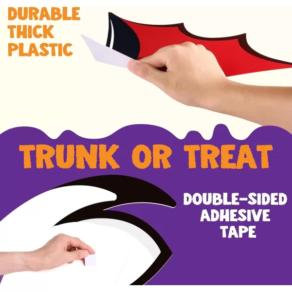 JOYIN Halloween Trunk or Treat Car Decorations Kit with Vampire Design Car Archway Garage Decoration with Bats Balloons Tassel and a Set of Vampire PVC Boards