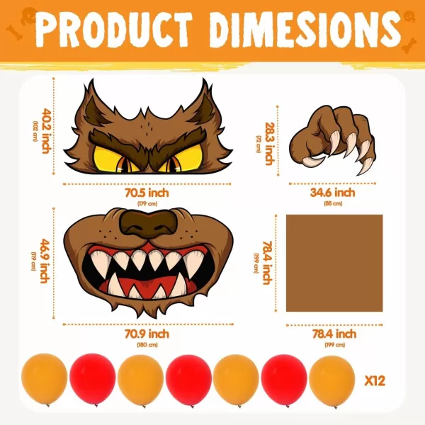 JOYIN Halloween Werewolf Trunk or Treat Car Decorations Kit for SUV Truck Halloween Decorations Outdoor Decor Vehicle Pickup Van Party Supplies Balloons Door Archway Entryway Haunted House Scary