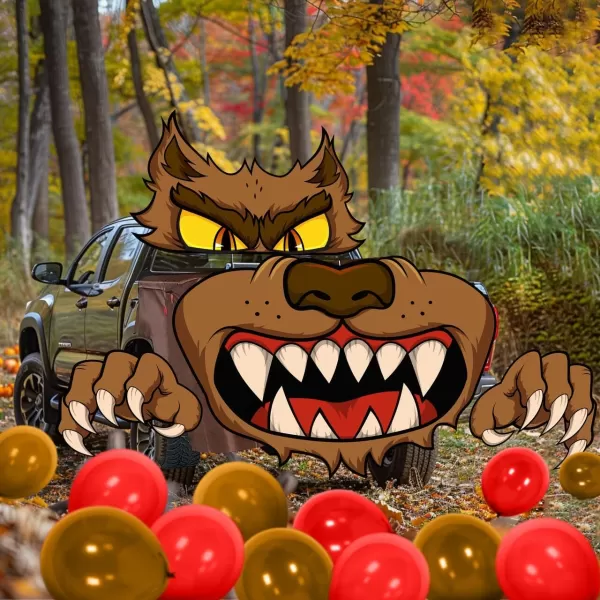 JOYIN Halloween Werewolf Trunk or Treat Car Decorations Kit for SUV Truck Halloween Decorations Outdoor Decor Vehicle Pickup Van Party Supplies Balloons Door Archway Entryway Haunted House Scary