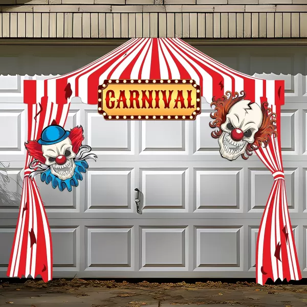 JOYIN Trunk Or Treat Car Decorations Kit for SUV Halloween Decorations Outdoor Circus Carnival Clown Decor Balloons LED Lights Car Stickers Treat or Trick Haunted House Door Archway Entryway Boards