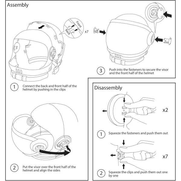 Spooktacular Creations Astronaut Helmet for Kids with Movable Visor Pretend Role Play Accessory Toy Set Halloween CostumesWhitered