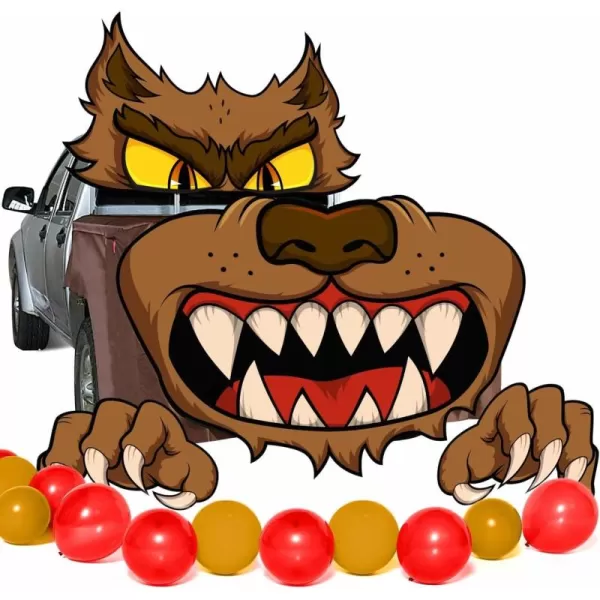 JOYIN Halloween Werewolf Trunk or Treat Car Decorations Kit for SUV Truck Halloween Decorations Outdoor Decor Vehicle Pickup Van Party Supplies Balloons Door Archway Entryway Haunted House Scary