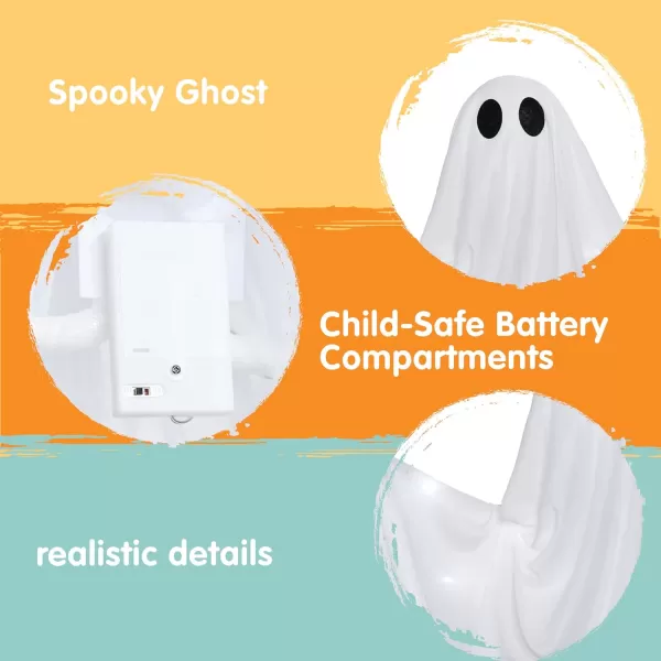 JOYIN Halloween Hanging Light up Ghost with Spooky Green LED Light 47 White Hanging Ghosts Halloween Hanging Decoration for Front Yard Patio Lawn Garden Party Decor Indoor OutdoorWhite Ghost
