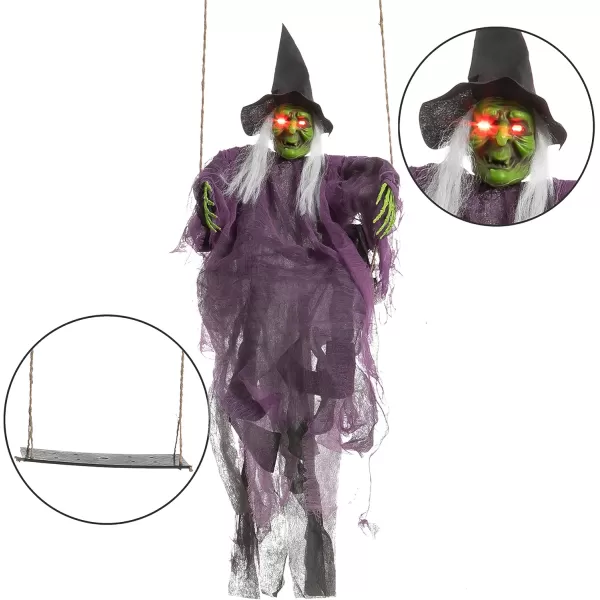 JOYIN Outdoor Halloween Decorations 2 Packs Hanging Ghosts Halloween Decor with Lighted Up Eyes 3ft Scary Grim Reaper Halloween Swinging Skeleton Flying Ghosts for Yard Patio Lawn Garden DcorPumpkin  Witch Ghost