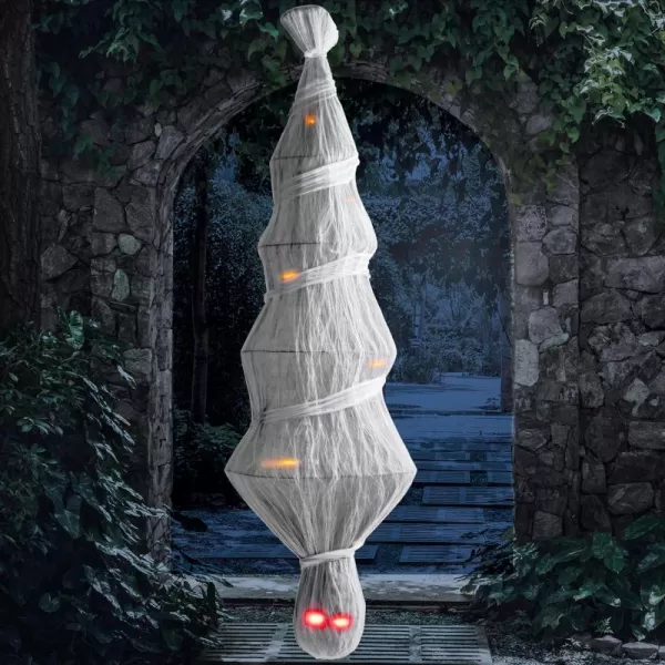 JOYIN 72quot Halloween Decoration Hanging Cocoon Corpse Halloween Indoor Decor Scary Life Size Corpse Prop for Haunted House Outdoor Hanging Decoration Dead Body Decor Halloween Hanging Decor OutsideLightup Cocoon Corpse