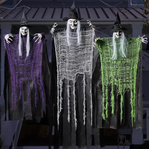 JOYIN 3 Pcs Halloween Hanging Witch one in 47 and Two in 354 Witch for Halloween IndoorOutdoor Decorations Halloween Haunted House Prop Decor Lawn Yard Hanging Decorations