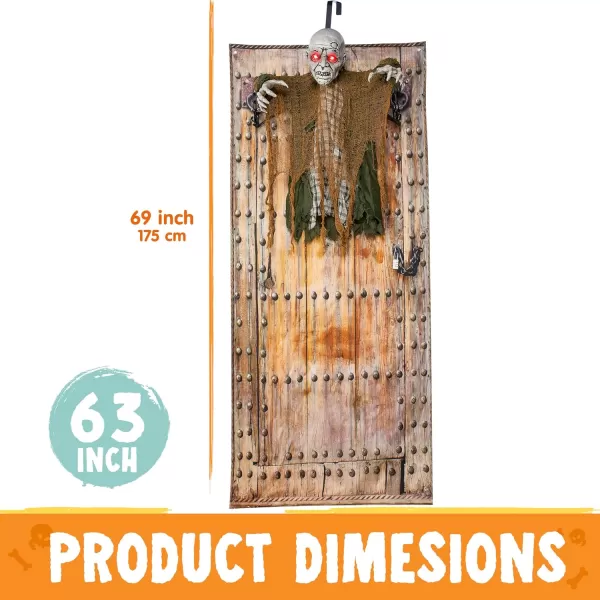 JOYIN 30quot Halloween Animatronics Decoration Outdoor Zombie Ghost Halloween Hanging Ghost with Creepy Sound Animated Halloween Decors Zombie Door Cover Prop Halloween Party Supplies for Lawn Garden