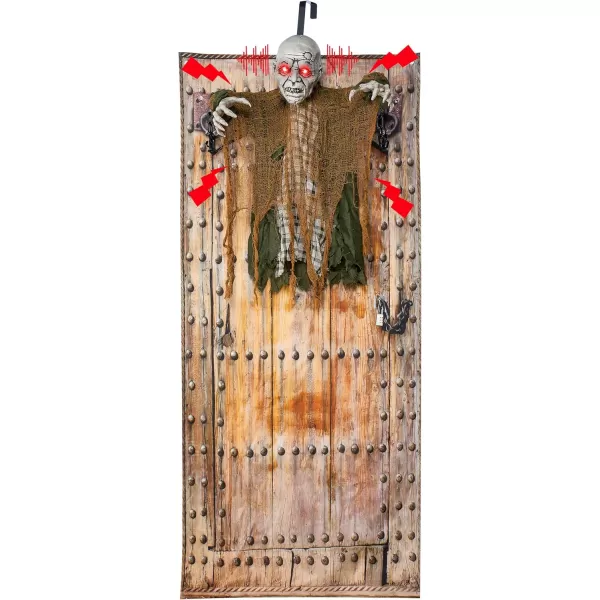 JOYIN 30quot Halloween Animatronics Decoration Outdoor Zombie Ghost Halloween Hanging Ghost with Creepy Sound Animated Halloween Decors Zombie Door Cover Prop Halloween Party Supplies for Lawn Garden