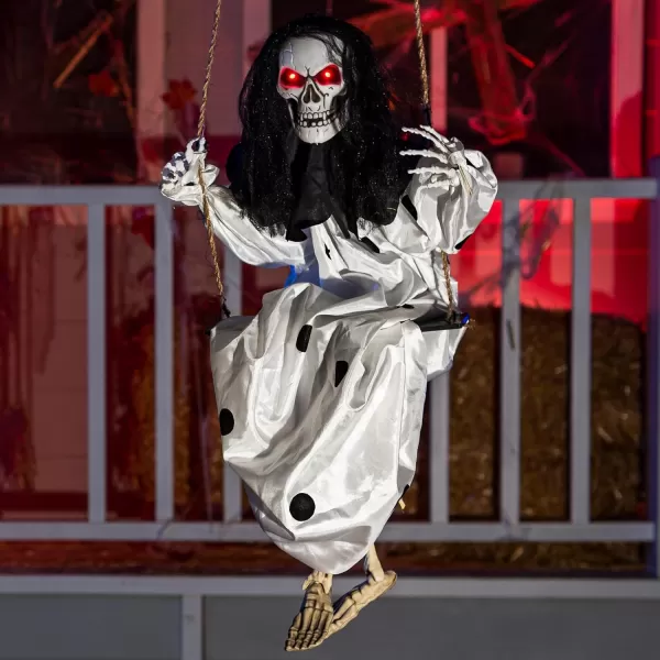 JOYIN 36quot Hanging Grim Reaper Outdoor Halloween Decoration Button Battery Operated Skeleton Halloween Decor with Light Up Eyes for Halloween Decorations Clearance Haunted House Prop Party SuppliesClown