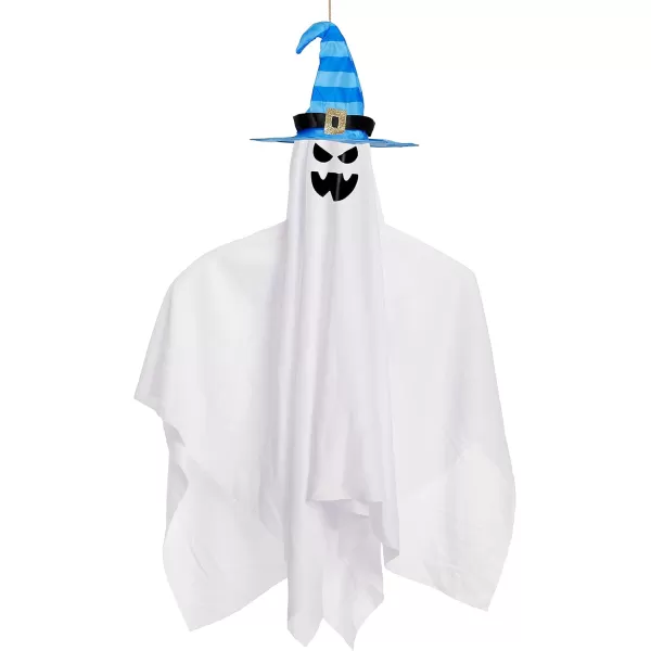 JOYIN 4 Pack 275 Halloween Hanging Ghosts Decoration Cute Flying Ghosts with Witch Hat for Front Yard Patio Lawn Garden Party Dcor and Holiday DecorationsHalloween Party Dcor