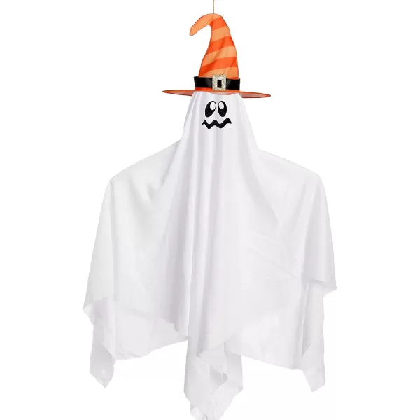 JOYIN 4 Pack 275 Halloween Hanging Ghosts Decoration Cute Flying Ghosts with Witch Hat for Front Yard Patio Lawn Garden Party Dcor and Holiday DecorationsHalloween Party Dcor