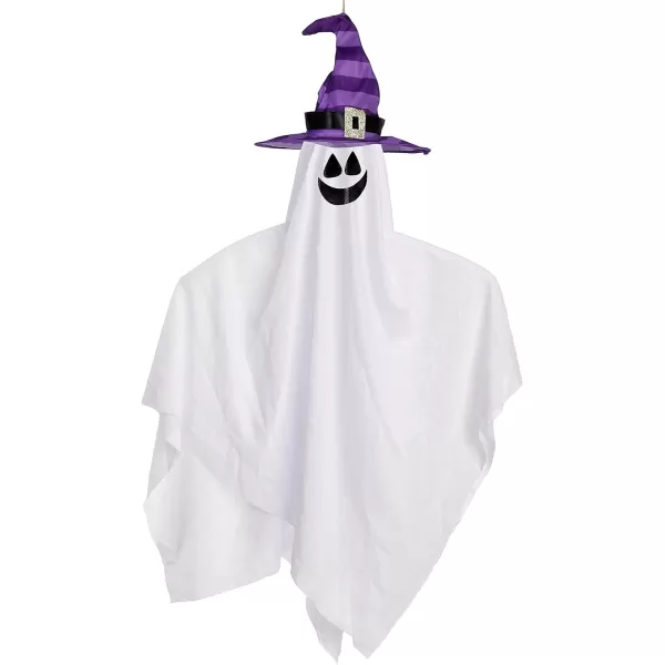 JOYIN 4 Pack 275 Halloween Hanging Ghosts Decoration Cute Flying Ghosts with Witch Hat for Front Yard Patio Lawn Garden Party Dcor and Holiday DecorationsHalloween Party Dcor