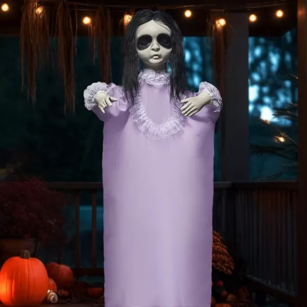 JOYIN 43quot Halloween Decorations Indoor Ghost Decor Hanging Halloween Decoration Party Supplies Haunted House Prop Scary Halloween Doll with Purple Dress Outdoor Yard Decors for Lawn Garden