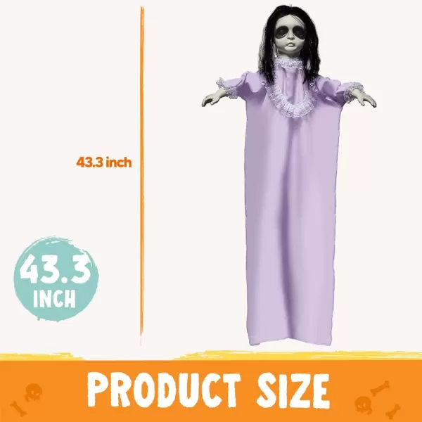 JOYIN 43quot Halloween Decorations Indoor Ghost Decor Hanging Halloween Decoration Party Supplies Haunted House Prop Scary Halloween Doll with Purple Dress Outdoor Yard Decors for Lawn Garden
