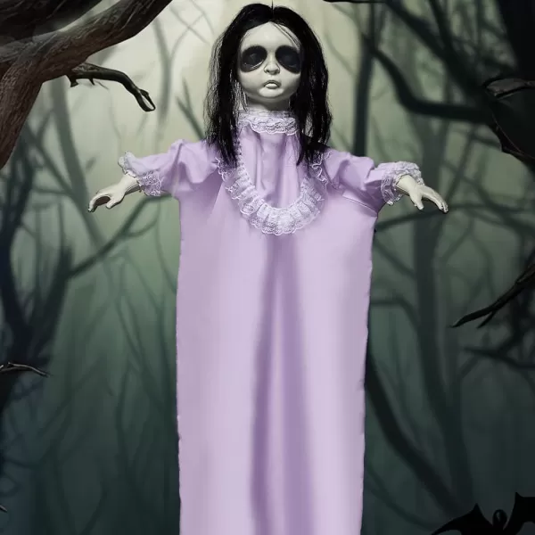 JOYIN 43quot Halloween Decorations Indoor Ghost Decor Hanging Halloween Decoration Party Supplies Haunted House Prop Scary Halloween Doll with Purple Dress Outdoor Yard Decors for Lawn Garden