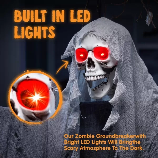 JOYIN Halloween 67quot Hanging LightUp Grim Reaper Outdoor Decoration Halloween Skeleton Grim Reaper for Haunted House Prop Dcor