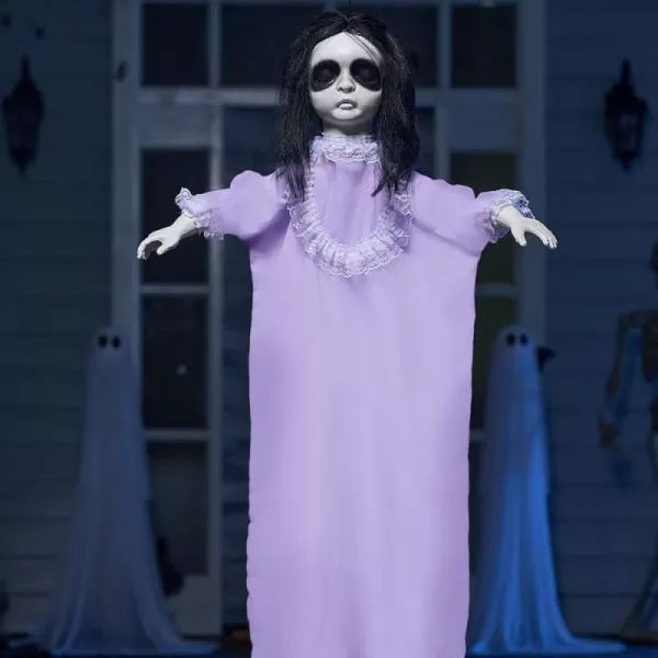 JOYIN 43quot Halloween Decorations Indoor Ghost Decor Hanging Halloween Decoration Party Supplies Haunted House Prop Scary Halloween Doll with Purple Dress Outdoor Yard Decors for Lawn Garden