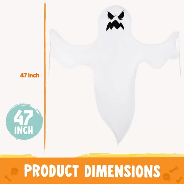 JOYIN 2 Pcs 47quot Halloween Light Up Ghost Decorations Outdoor Halloween Ghost Decor with Warm LED Lights for Tree Wrap Front Yard Patio Porch Haunted House Prop Party Supplies