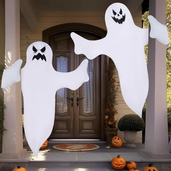 JOYIN 2 Pcs 47quot Halloween Light Up Ghost Decorations Outdoor Halloween Ghost Decor with Warm LED Lights for Tree Wrap Front Yard Patio Porch Haunted House Prop Party Supplies