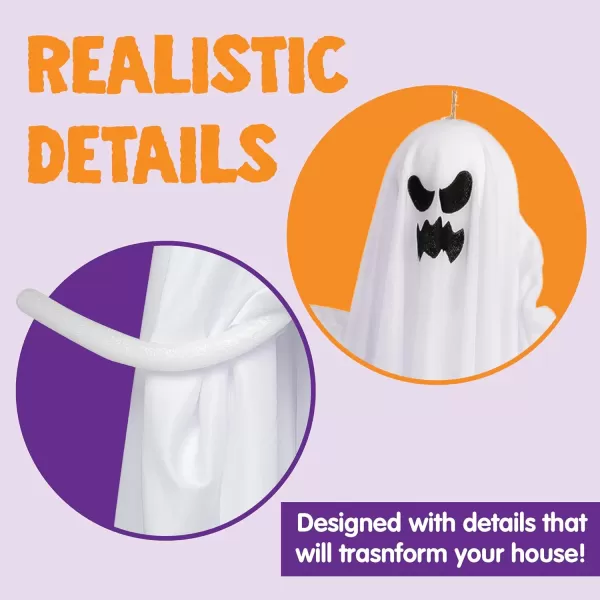 JOYIN 3 Pack Halloween Hanging Ghosts Decorations Outdoor Mix Size Halloween Ghost Decor Flying Ghost for Front Yard Patio Porch Lawn Garden Party and Holiday Halloween Hanging Decorations