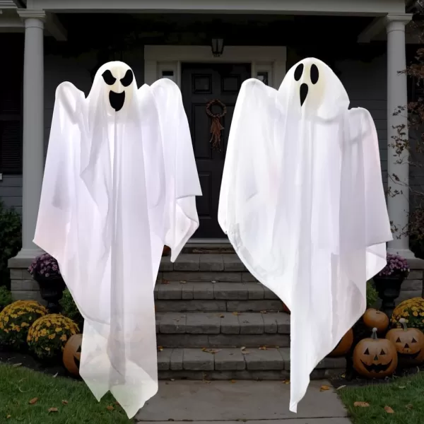 JOYIN 3 Pack Halloween Party Decoration 275quot Hanging Ghosts Cute Flying Ghost for Front Yard Patio Lawn Garden Party Dcor and Holiday DecorationsCute Ghosts