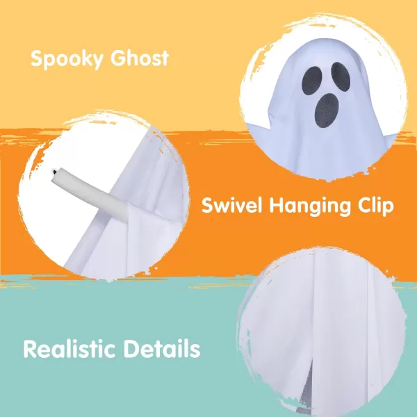 JOYIN 3 Pack Halloween Party Decoration 275quot Hanging Ghosts Cute Flying Ghost for Front Yard Patio Lawn Garden Party Dcor and Holiday DecorationsCute Ghosts