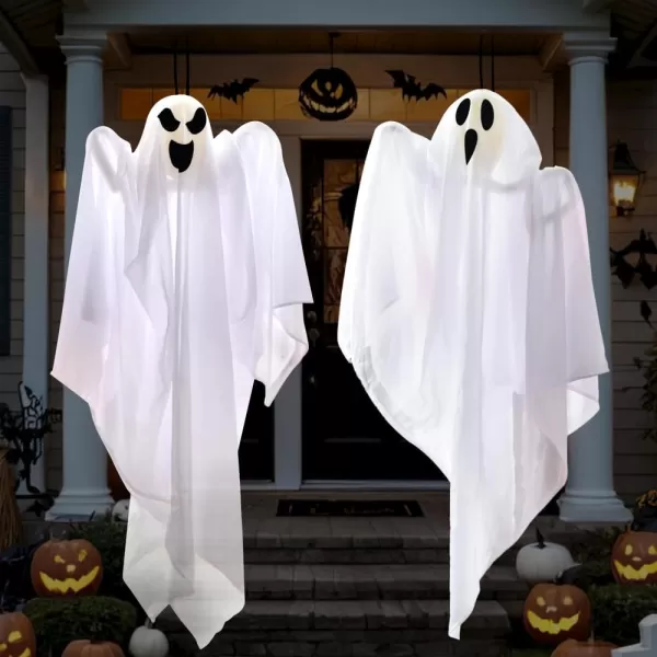 JOYIN 3 Pack Halloween Party Decoration 275quot Hanging Ghosts Cute Flying Ghost for Front Yard Patio Lawn Garden Party Dcor and Holiday DecorationsCute Ghosts