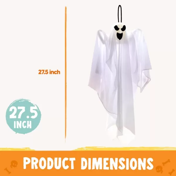JOYIN 3 Pack Halloween Party Decoration 275quot Hanging Ghosts Cute Flying Ghost for Front Yard Patio Lawn Garden Party Dcor and Holiday DecorationsCute Ghosts