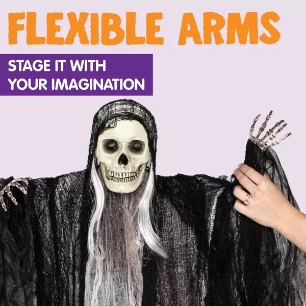 JOYIN 3 Pack Hanging Halloween Skeleton Ghosts Decorations Grim Reapers for Best Halloween Outdoor DecorationsHorror