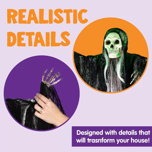 JOYIN 3 Pack Hanging Halloween Skeleton Ghosts Decorations Grim Reapers for Best Halloween Outdoor DecorationsHorror