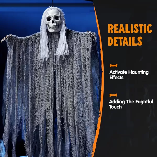 JOYIN 3 Pack Hanging Halloween Skeleton Ghosts Decorations Grim Reapers for Best Halloween Outdoor DecorationsScary