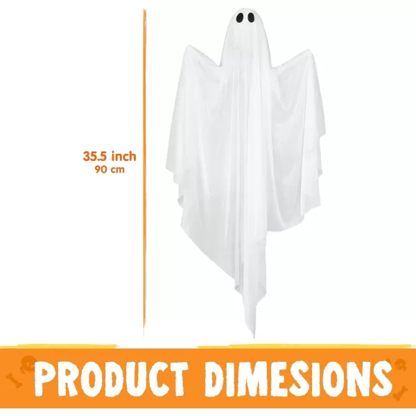 JOYIN 355 Halloween Hanging Light up Ghost with Purple LED Light 2 Pcs White Hanging Ghosts Decoration Halloween Hanging Ghost for Haunted House Prop Party Supplies Front Yard Patio Garden DecorPurple Ghosts