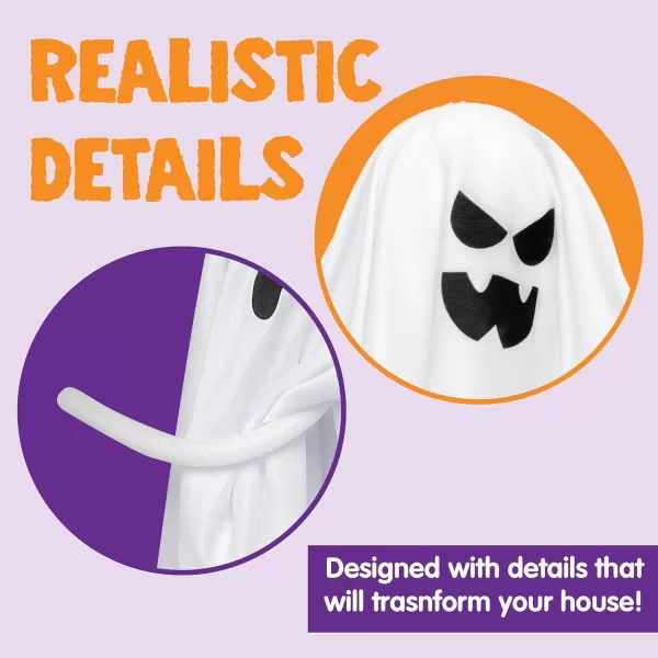 JOYIN 7 Pcs Halloween Ghost Decorations Outdoor 196 Hanging White Ghost Decor Spooky Flying Ghost for Halloween Tree Front Yard Patio Lawn Garden Party Dcor and Holiday Decorations