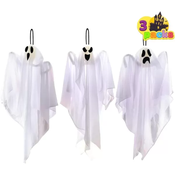 JOYIN 3 Pack Halloween Party Decoration 275quot Hanging Ghosts Cute Flying Ghost for Front Yard Patio Lawn Garden Party Dcor and Holiday DecorationsFunny Ghosts