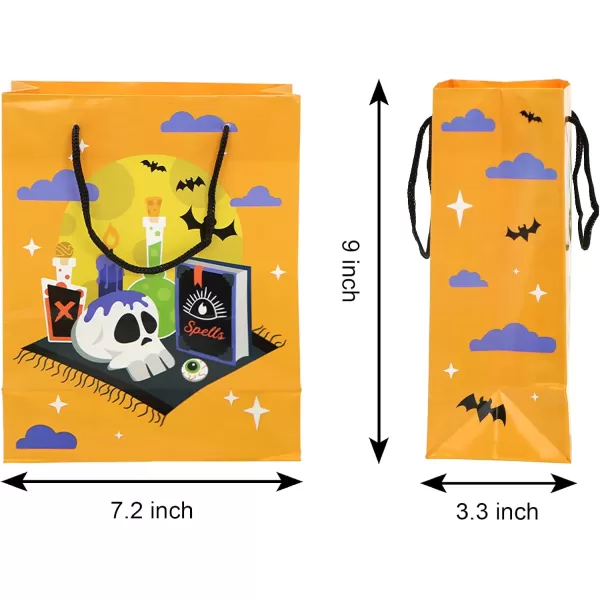 JOYIN 12 Pcs Halloween Paper Tote Bags with Handle Halloween Trick or Treat Paper Candy Bags for Party Favors Halloween Goodie Bags for Party Supplies