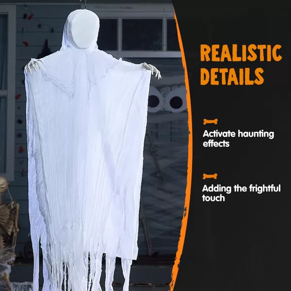 JOYIN 2 Pcs 63quot Halloween Ghost Decorations Outdoor Hanging Grim Reaper White and Black Faceless in Horror Robe Scary Graveyard Decoration for Haunted House Prop Front Yard Patio Garden Party Decor