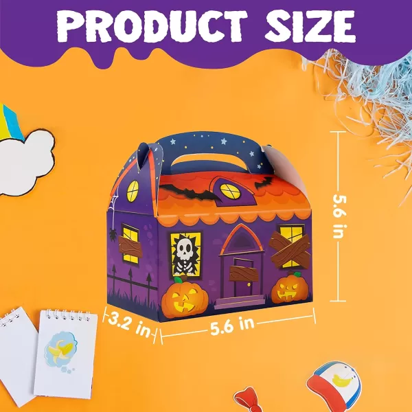 JOYIN 24 PCs 3D Halloween House Cardboard Treat Boxes 6quotx6quotx35quot Trick or Treat Candy Boxes Cookies Goodie Bags for Halloween Party Favor Supplies