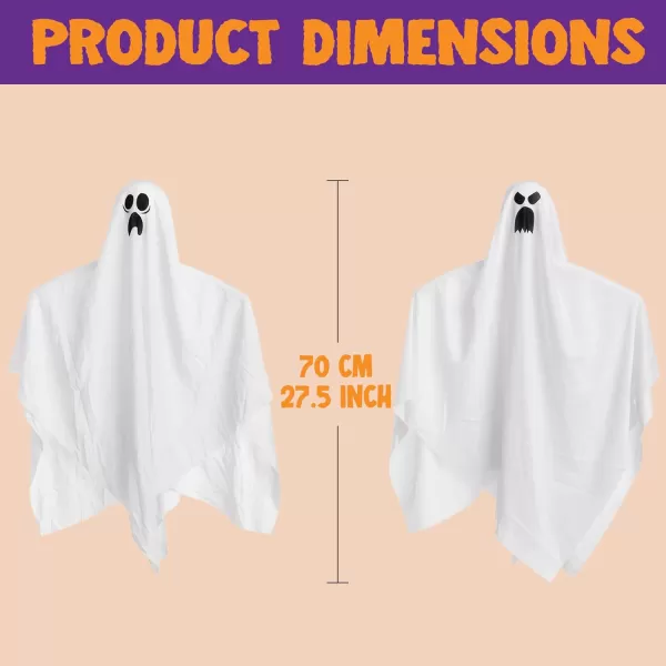 JOYIN 275quot Halloween Hanging Ghosts 5 Pack for Halloween Party Decoration Cute Flying Ghost for Front Yard Patio Lawn Garden Party Dcor and Holiday Halloween Hanging Decorations