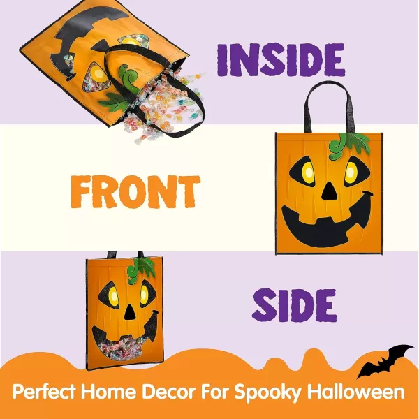 JOYIN 3 PCS Halloween Large Tote Seethrough Bags 225 x 1375 Grocery Tote Trick or Treat Grocery Goody Bags for Trick or Treating Grocery Shopping and More