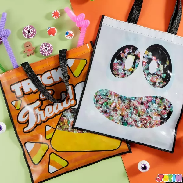 JOYIN 3 PCS Halloween Large Tote Seethrough Bags 225 x 1375 Grocery Tote Trick or Treat Grocery Goody Bags for Trick or Treating Grocery Shopping and More