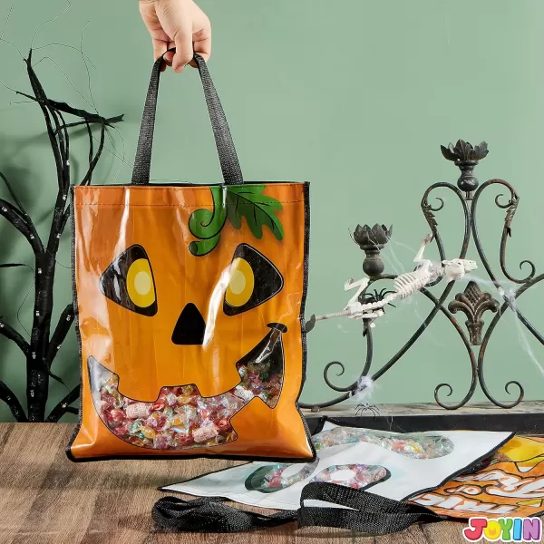 JOYIN 3 PCS Halloween Large Tote Seethrough Bags 225 x 1375 Grocery Tote Trick or Treat Grocery Goody Bags for Trick or Treating Grocery Shopping and More