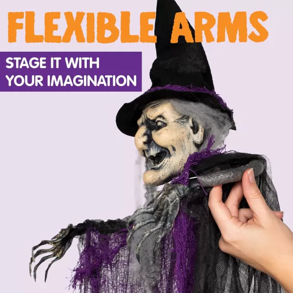 JOYIN 3 Pack 353quot Hanging Witch with Bendable Arms Halloween Indoor and Outdoor Decorations