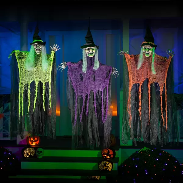 JOYIN 3 Pack 353quot Hanging Witch with Bendable Arms Halloween Indoor and Outdoor Decorations
